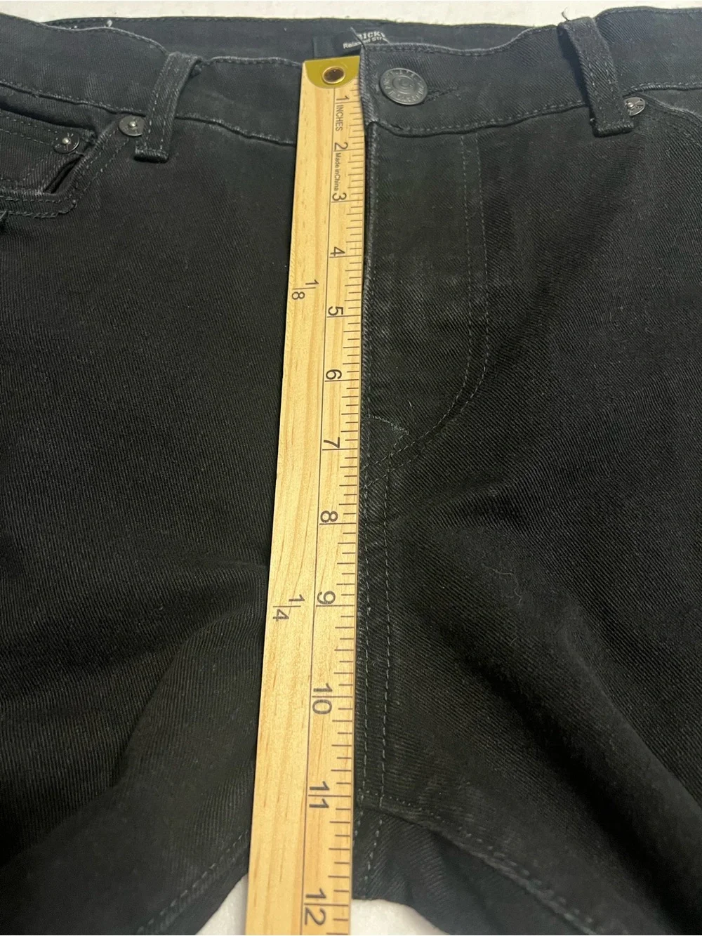 True Religion Men’s Relaxed Straight Jeans Black Raw Hem Frayed Stretch Sz 34
